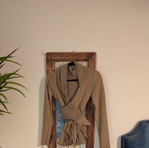 Stylish Tan Women's Wrap Hoodie